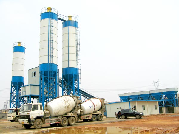 AJ 120 stationary concrete batching plant