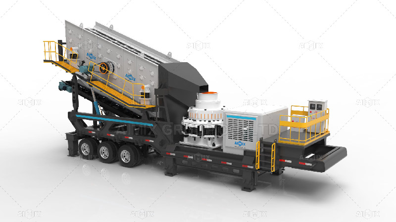 Mobile Stone Crusher With Rubber Tires